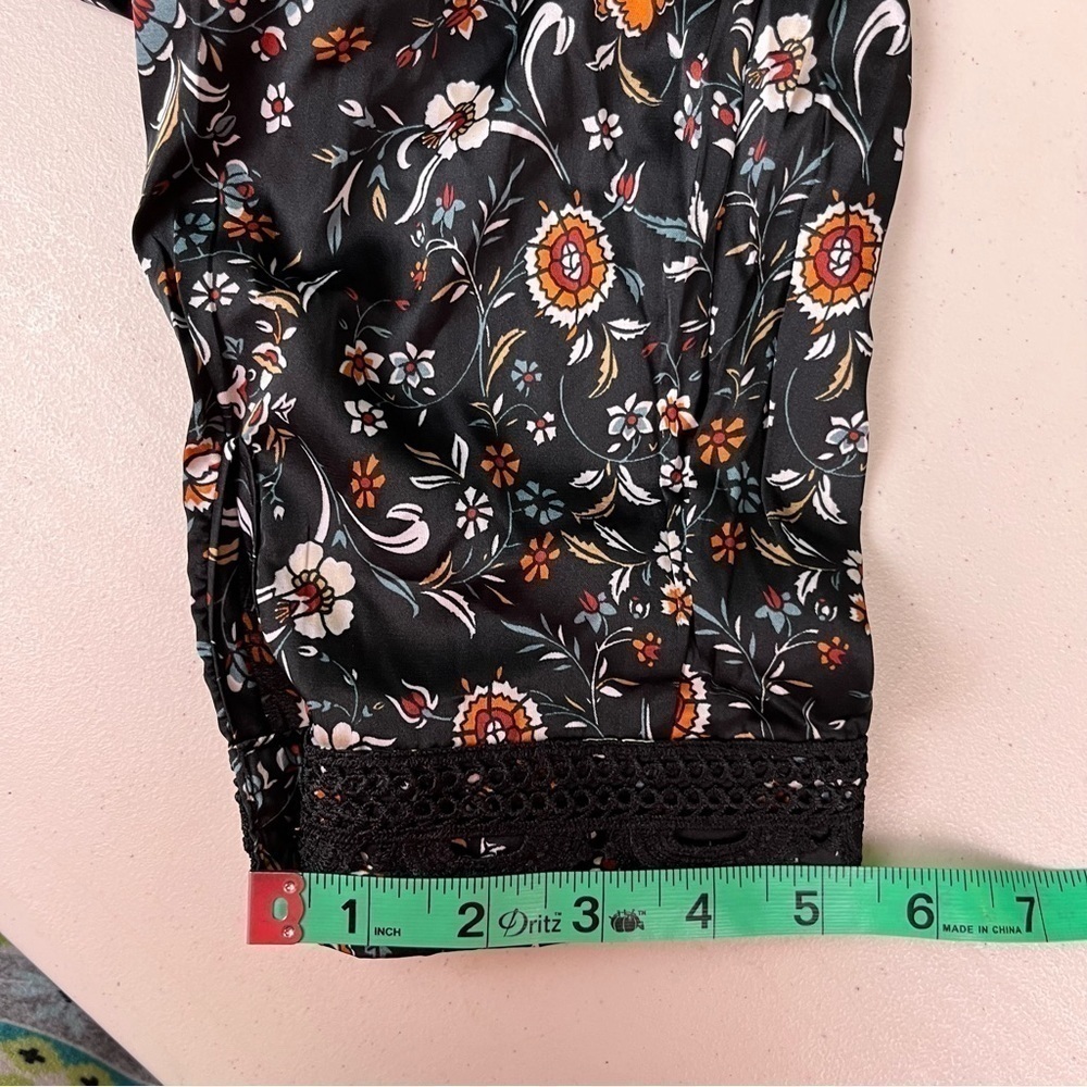 DALIA Macphee Floral Pleated Long Sleeve Midi Dress Black‎ Size 3x New - Picture 12 of 15